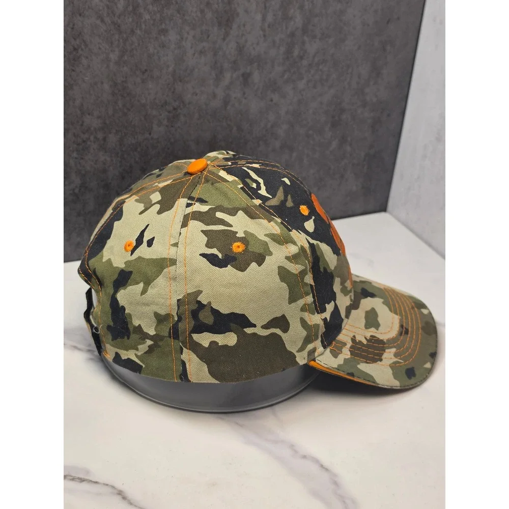 NAPA Outdoors Mens Camouflage Orange Embroidered Logo Baseball Cap Hat